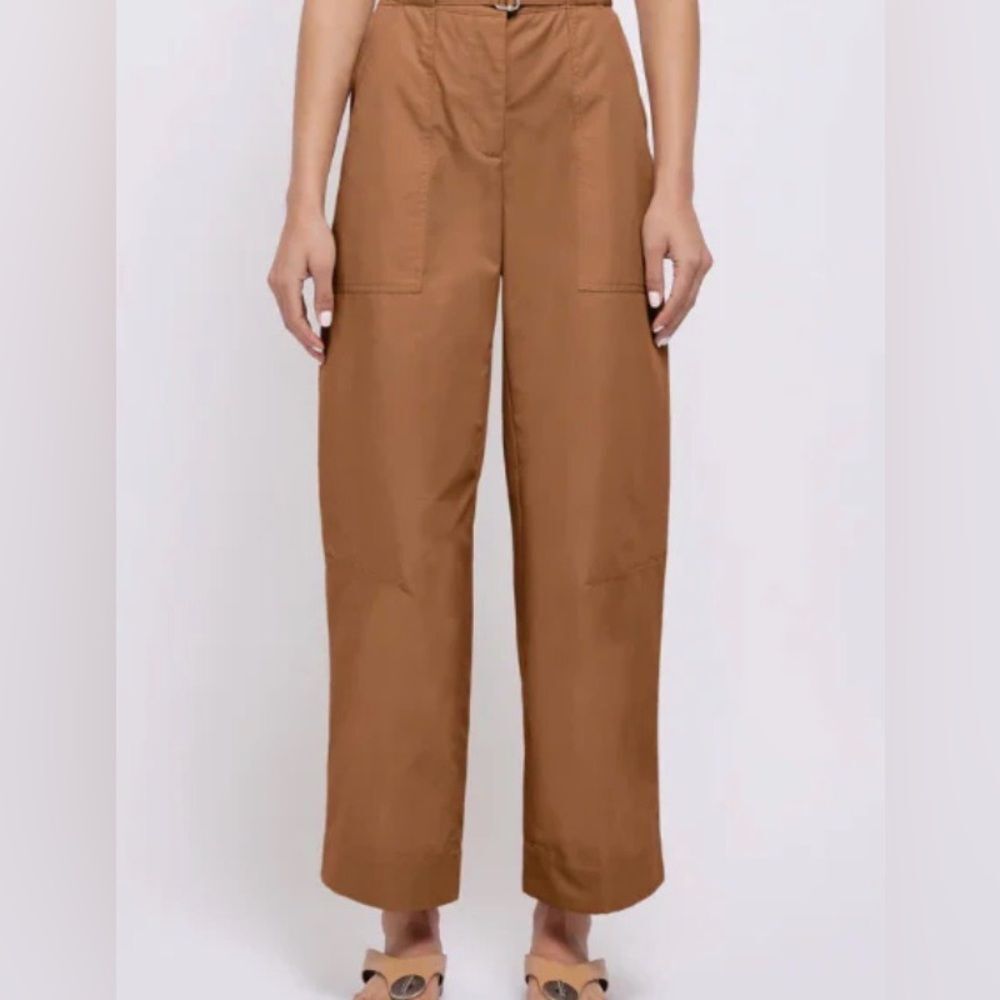 jonathan Simkhai Jenny Pant Brown high-rise barrel Pants size 2